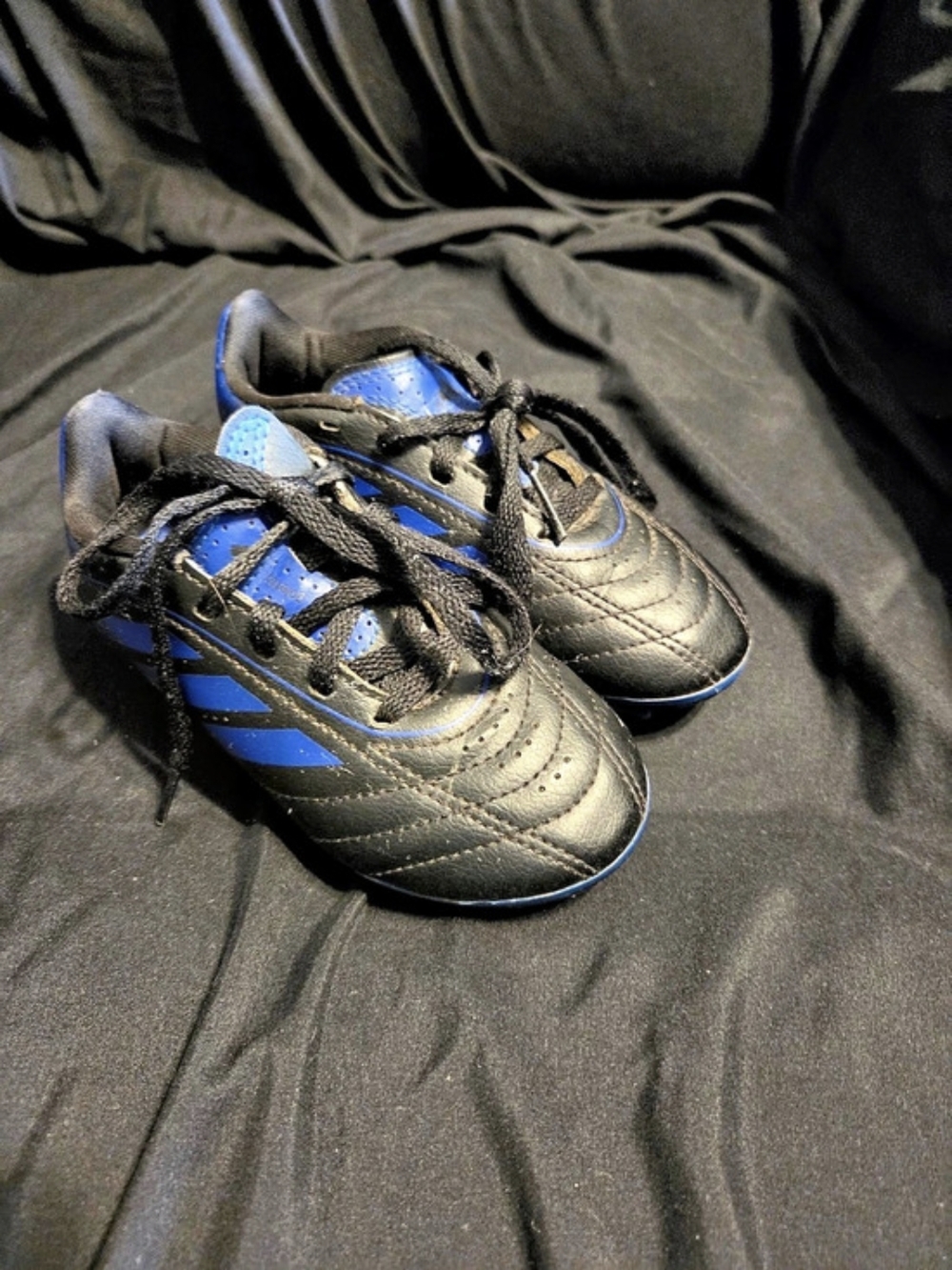 Adidas Goletto Soccer Cleats Black & Blue Soccer Sneakers